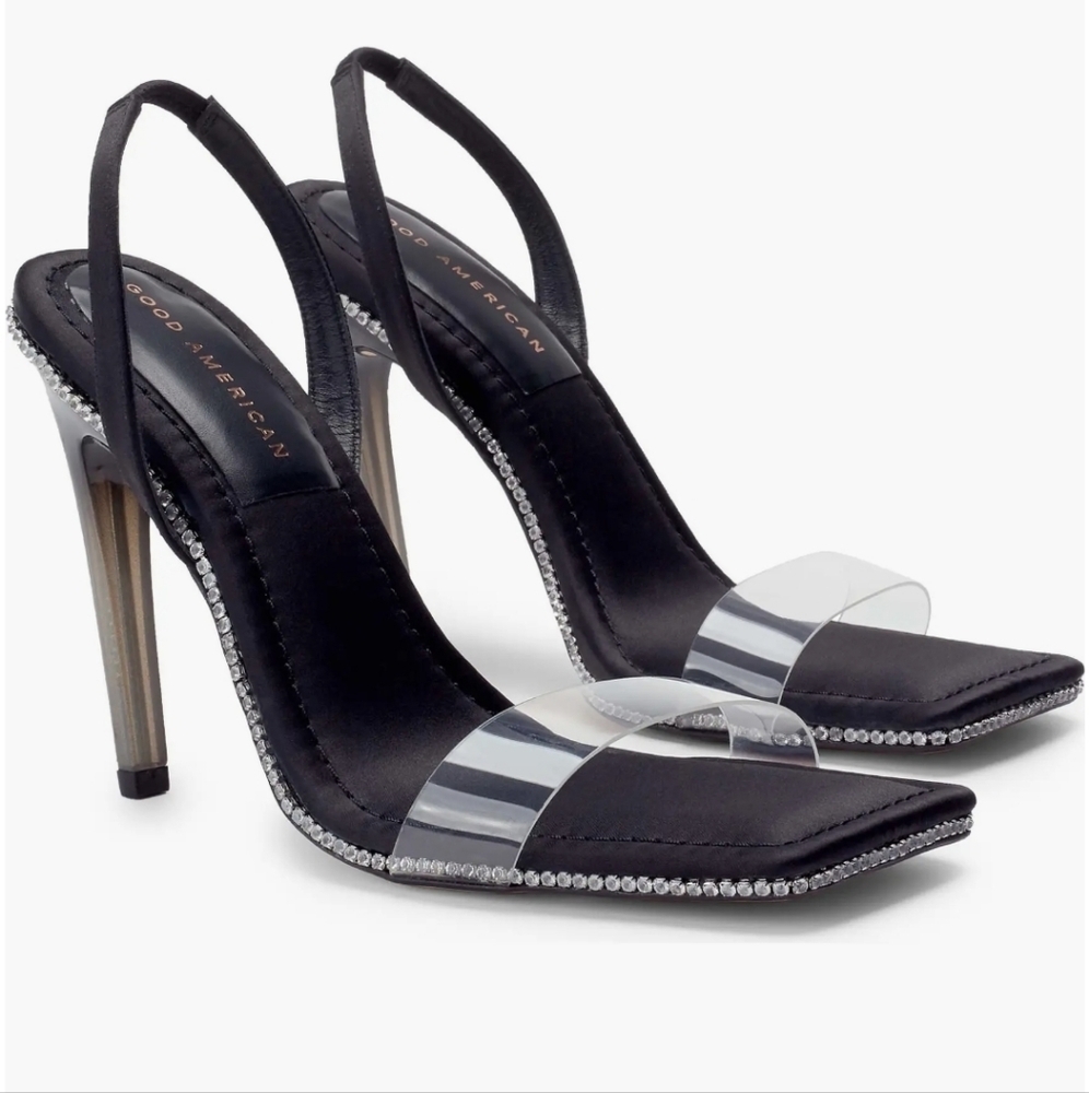 Good American Crystal Crush Lucite® Sandal